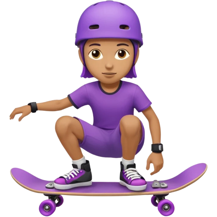 skater with skateboard and purple helmet emoji