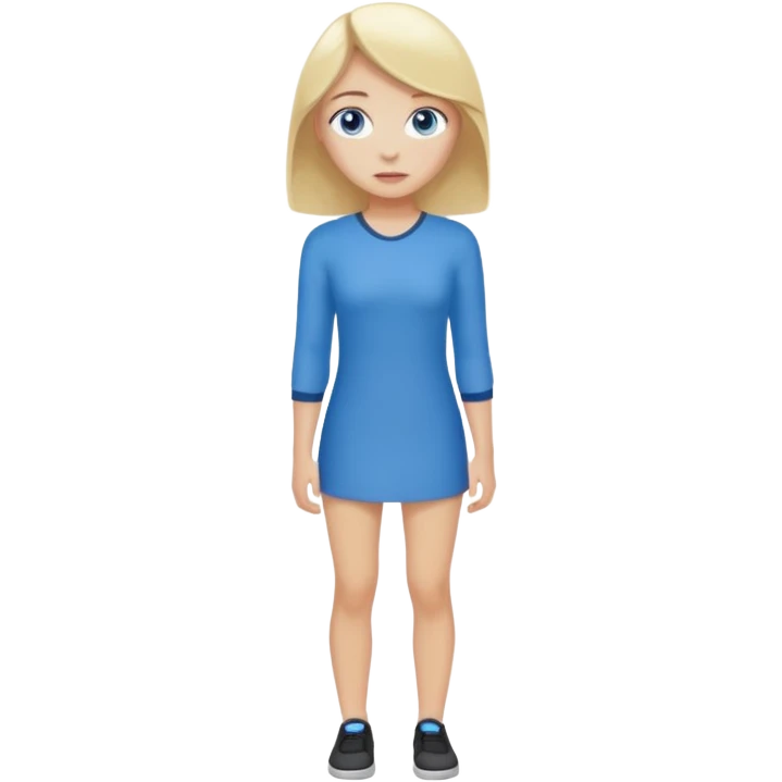 blue eyes blonde girl TRYING TO GET SOMEONES ATTENTION FULL BODY STANDING UP emoji