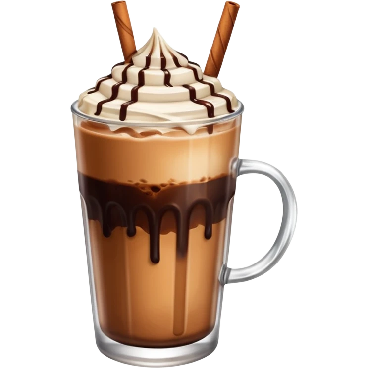 Cinnamon iced coffee with chocolate syrup  emoji
