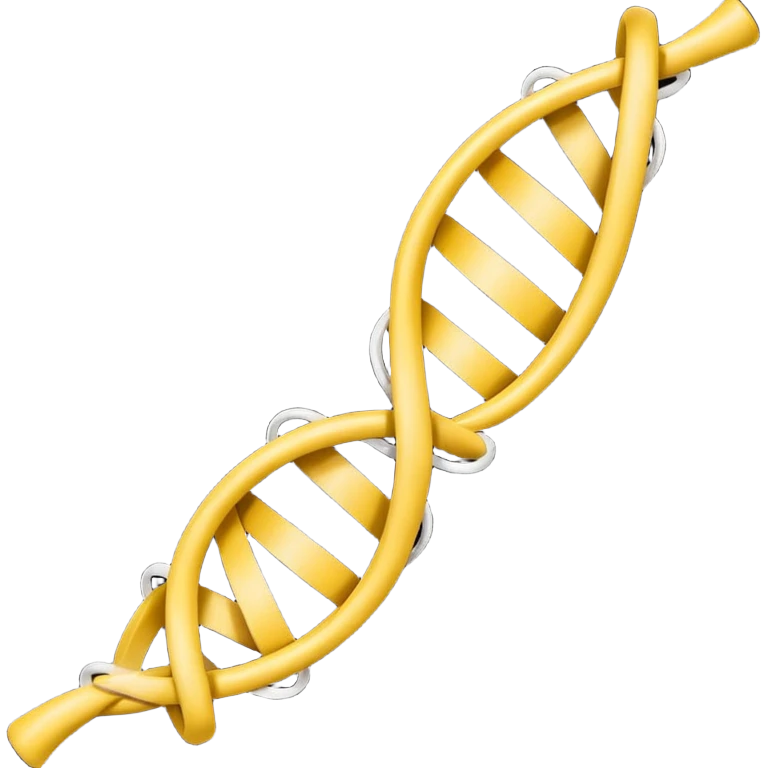con of a single-stranded mRNA shaped as a half-helix; simple curved ribbon with small ticks for bases; balanced symmetry; flat vector, high contrast, transparent background, no text; suitable for app icon or presentation. emoji