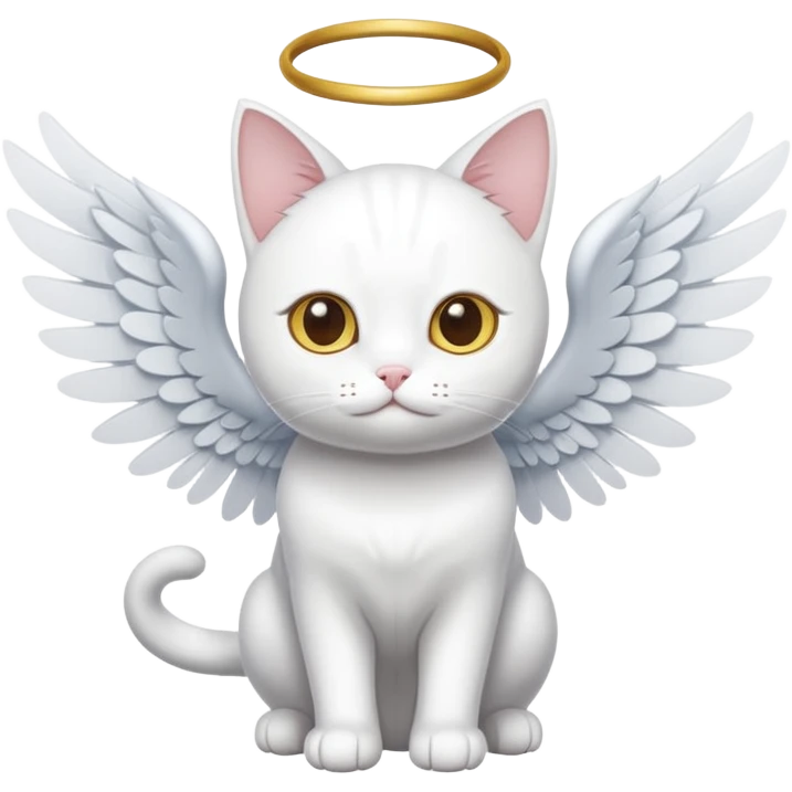 white cat with wings emoji