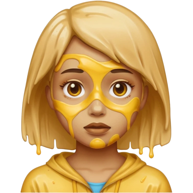 Girl in gluey face emoji