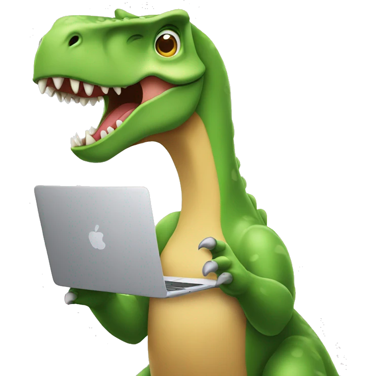 dinosaur holding macbook emoji