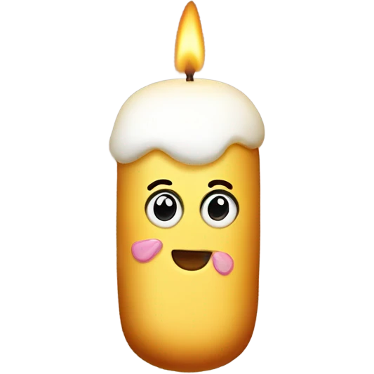 Cream filled Twinkie candle with big eyes ￼ emoji