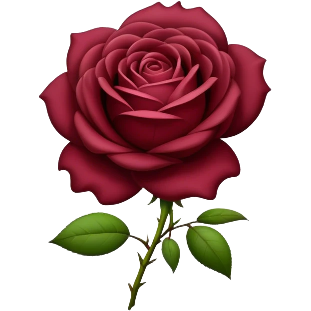 Maroon coloured rose emoji