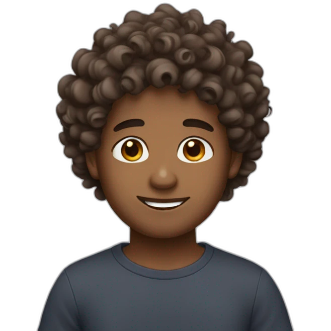 curly hair brown skin boy emoji
