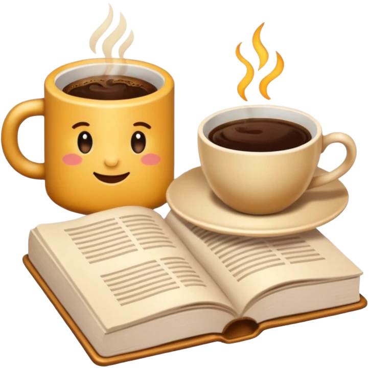 Book and coffee cozy aesthetic  emoji