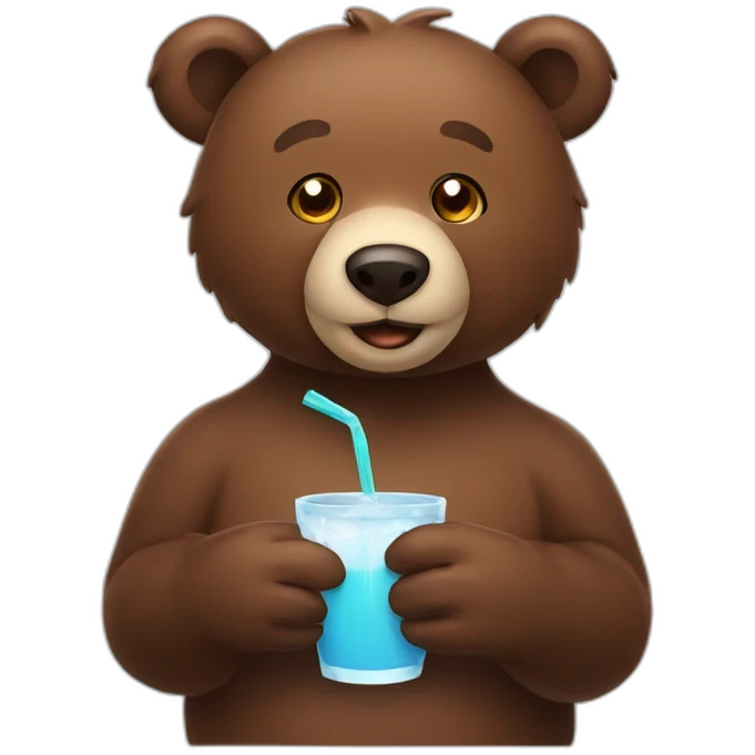 Brown bear making drinks emoji
