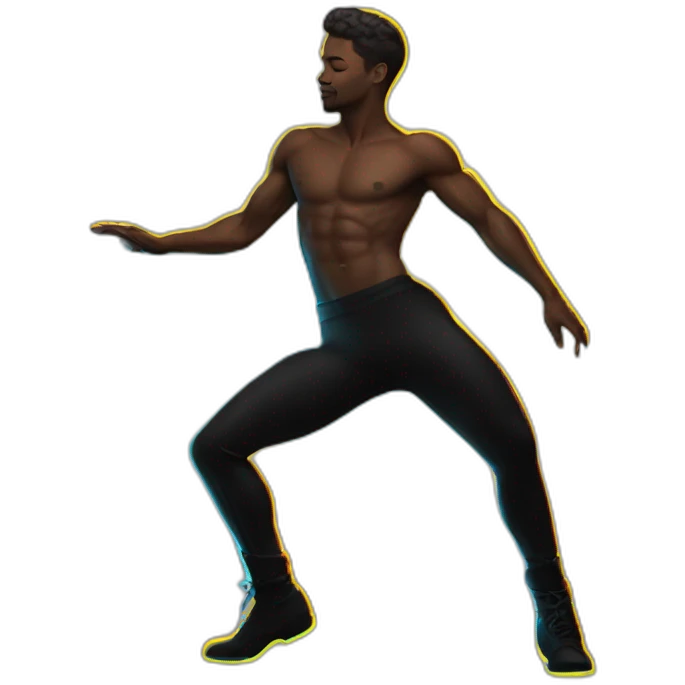  male dancer big booty neon sign style emoji