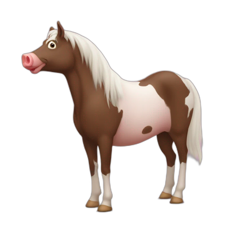 cheval sous un cochon emoji