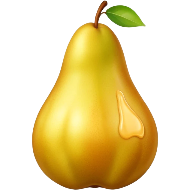 Birne mit Butter und süßen gesichg emoji