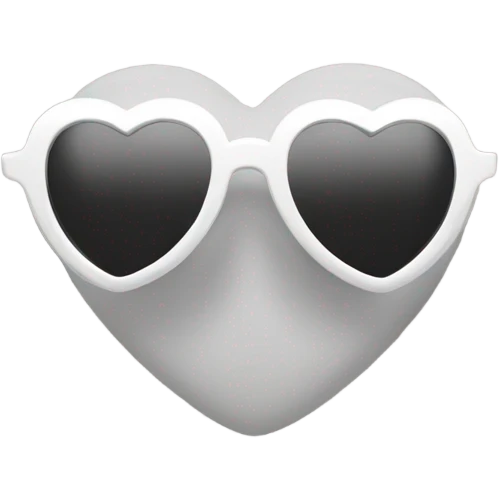 White heart shaped sunglasses emoji