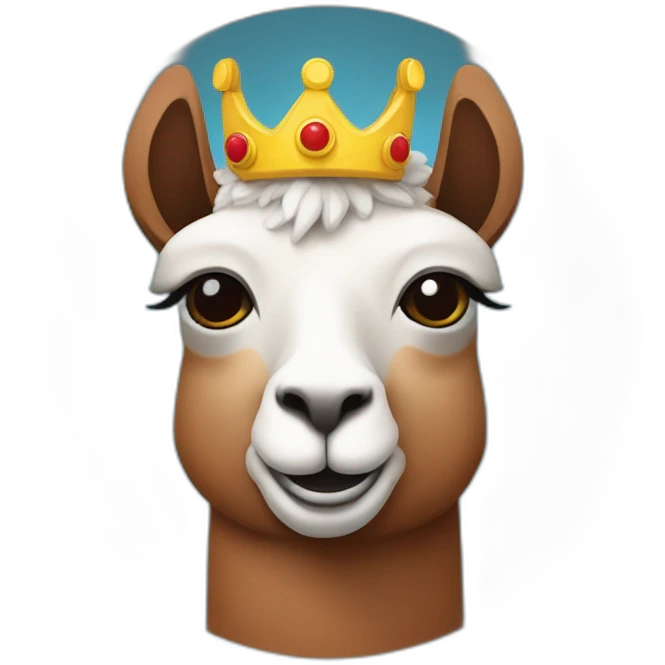 Lama rouge avec une couronne emoji