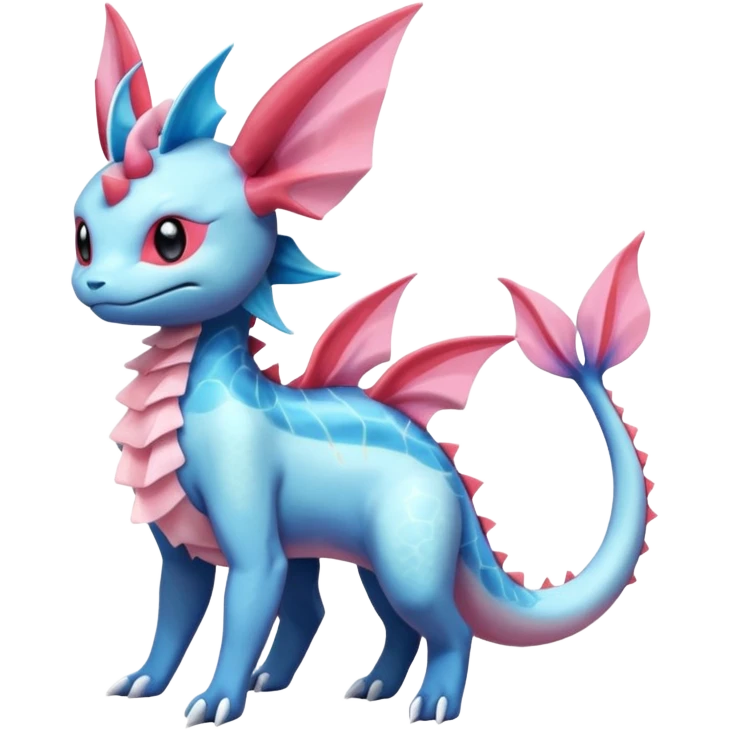 Salandit-Vaporeon-Sylveon-Fakémon-hybrid-creature (full body)  emoji