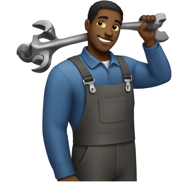 A black male mechanic fixing a person emoji