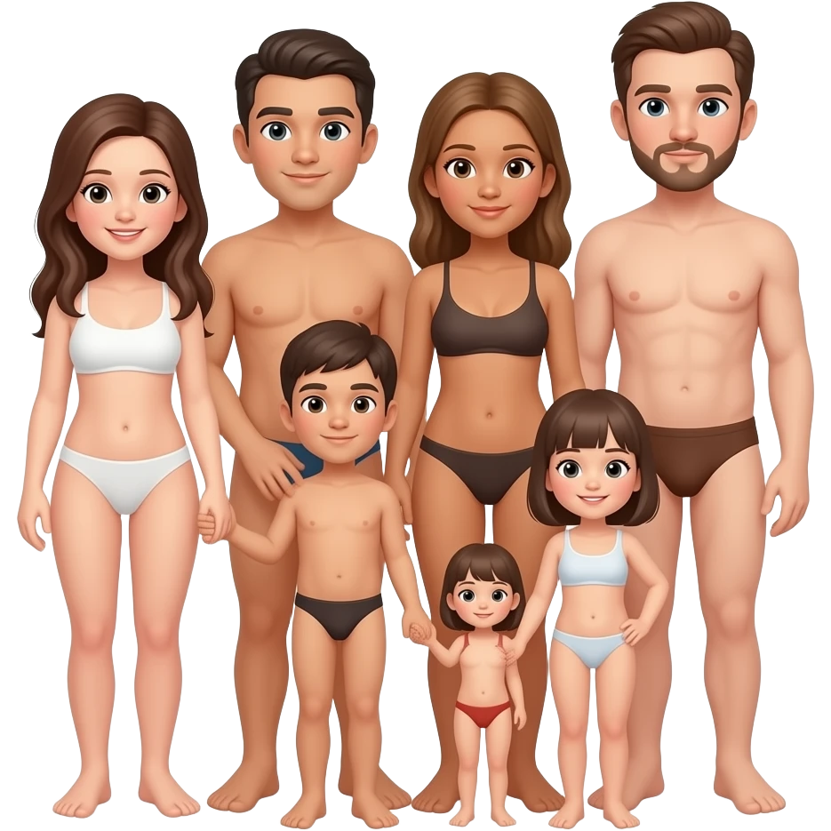 Familia  nudista emoji