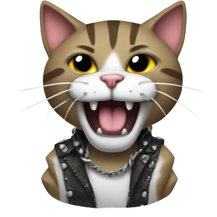 Metal rocking cat emoji