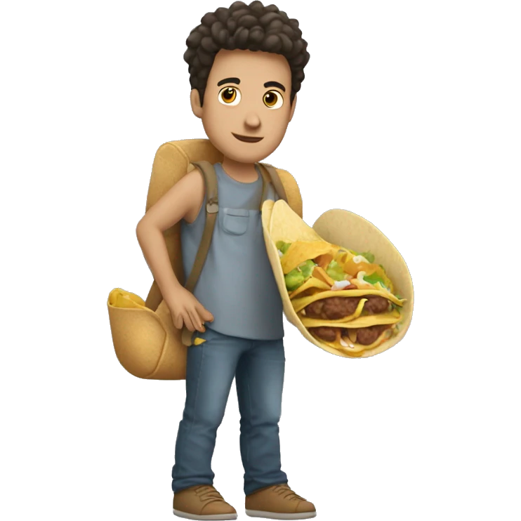 Gros garçons avec un tacos a la main emoji