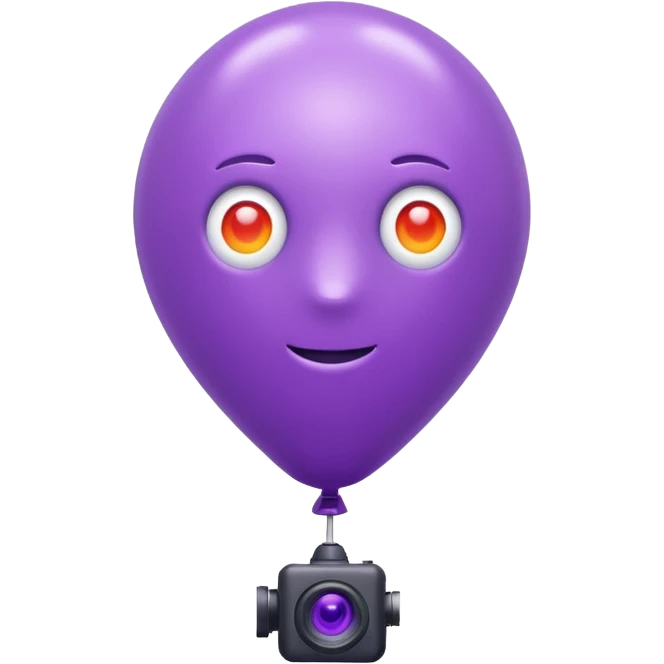 A balloon with a thermal camera effect, purple color emoji