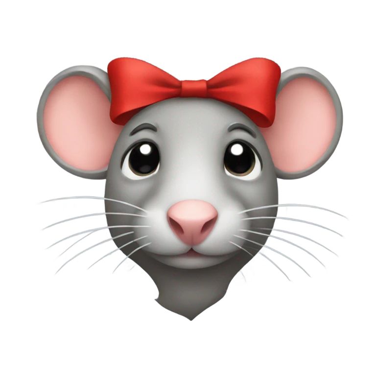 Rat with red bow emoji