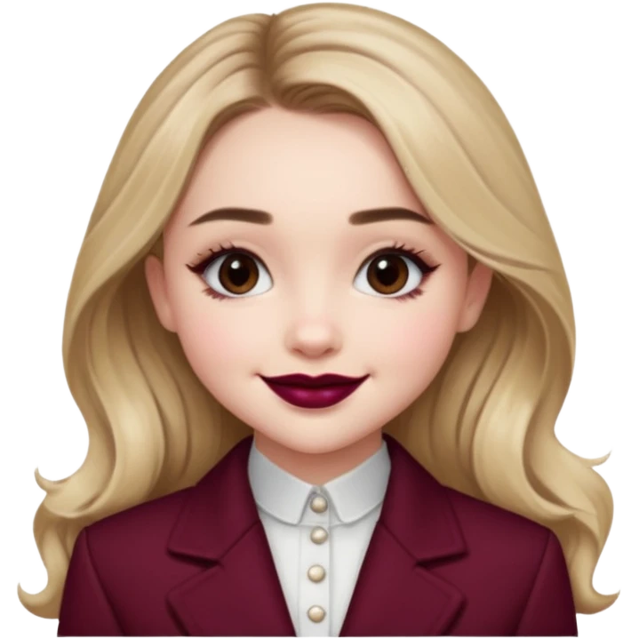 Sabrina carpenter wearing burgundy lipstick  emoji