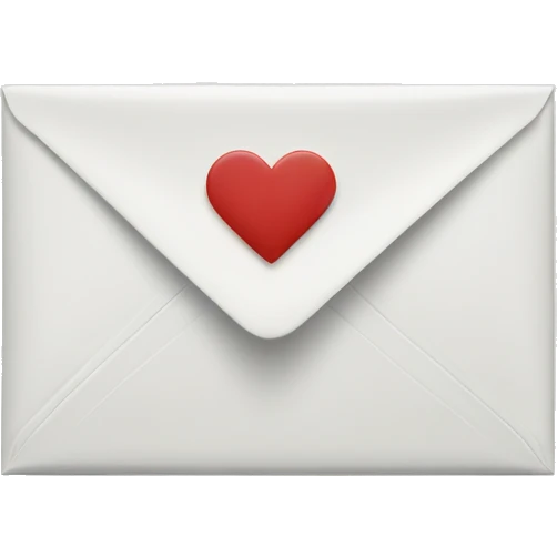 White envelope with kiss mark on it  emoji