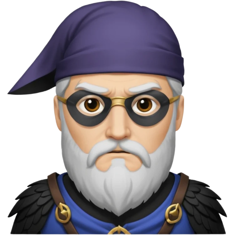 norse god odin with one eyepatch on his left eye and raven on his shoulder emoji