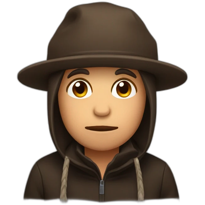 fullface depressed brown boar black winter hat emoji