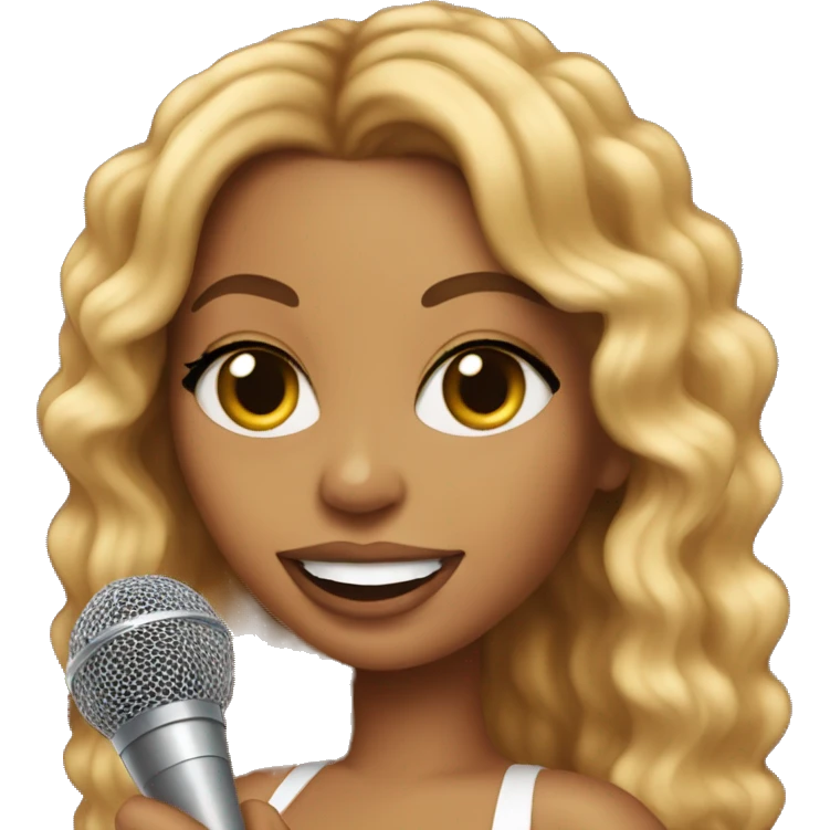 beyoncé with a mic  emoji