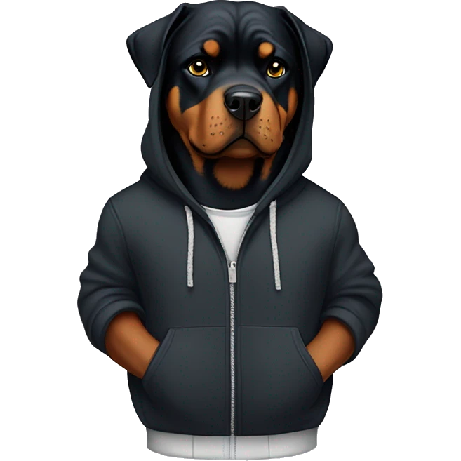 Rottweiler wearing a Hoodie emoji