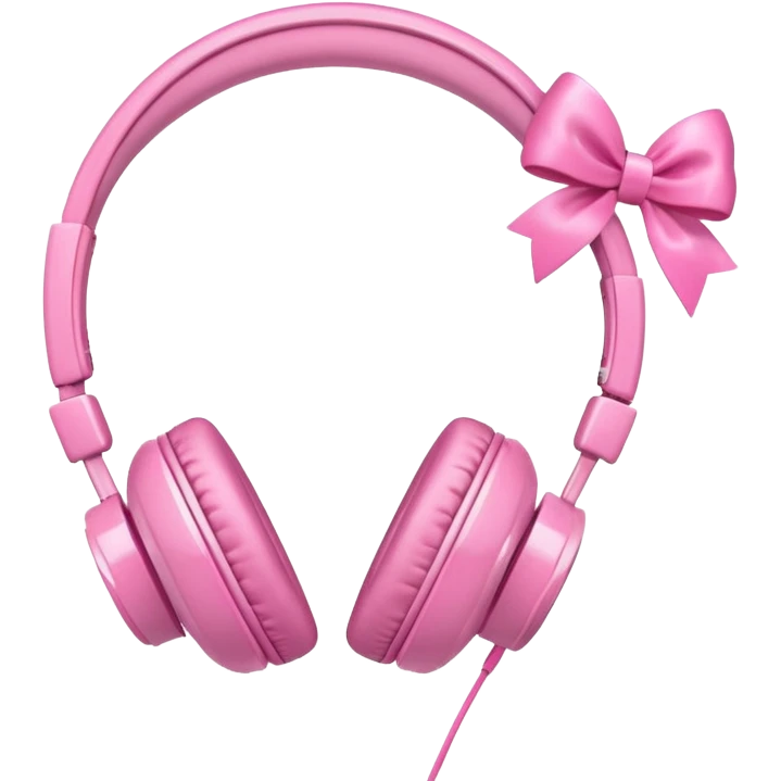  cute headphones with a pink bow  emoji