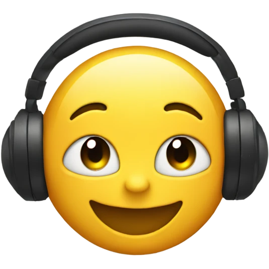 circle smile with headphones  emoji