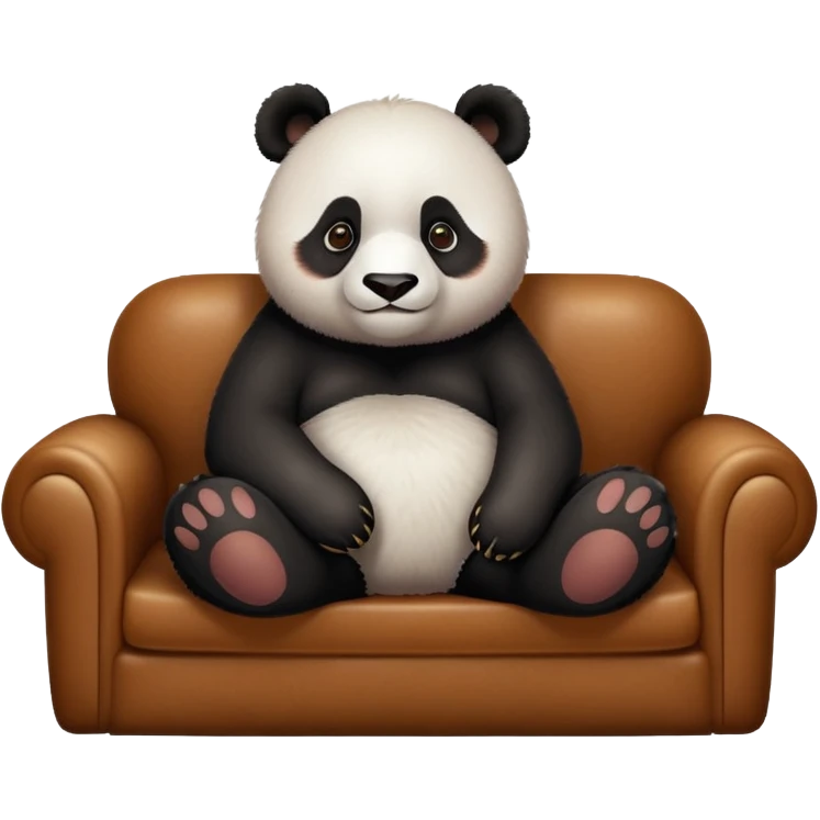 panda lie in a brown sofa emoji