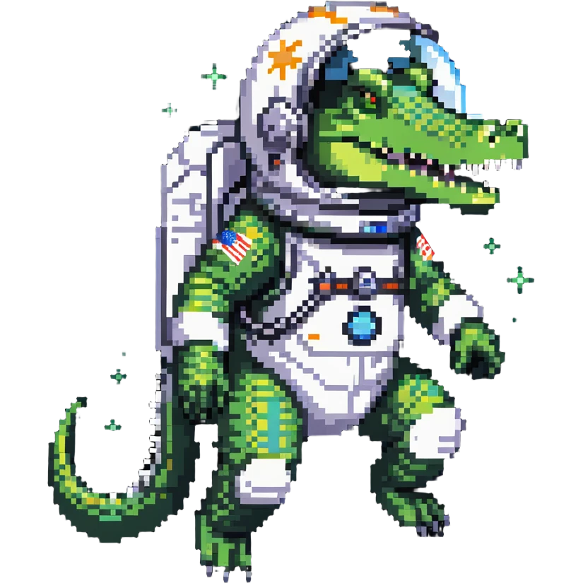 crocodile astronaut in space emoji