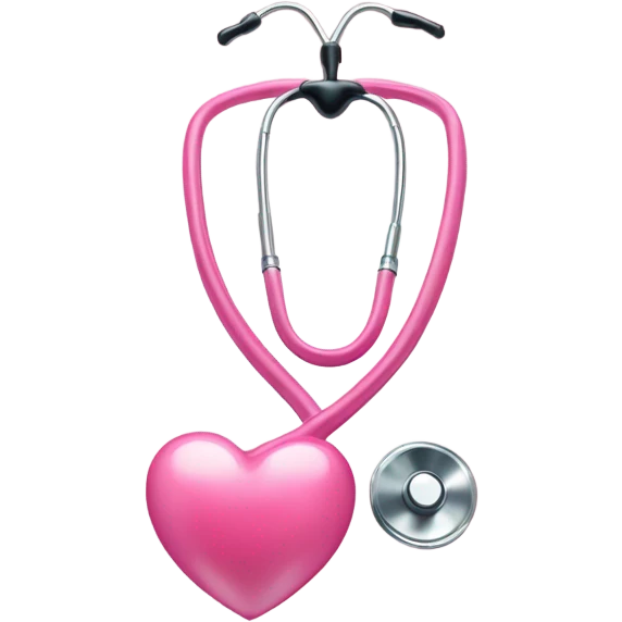 pink heart shaped stethoscope emoji