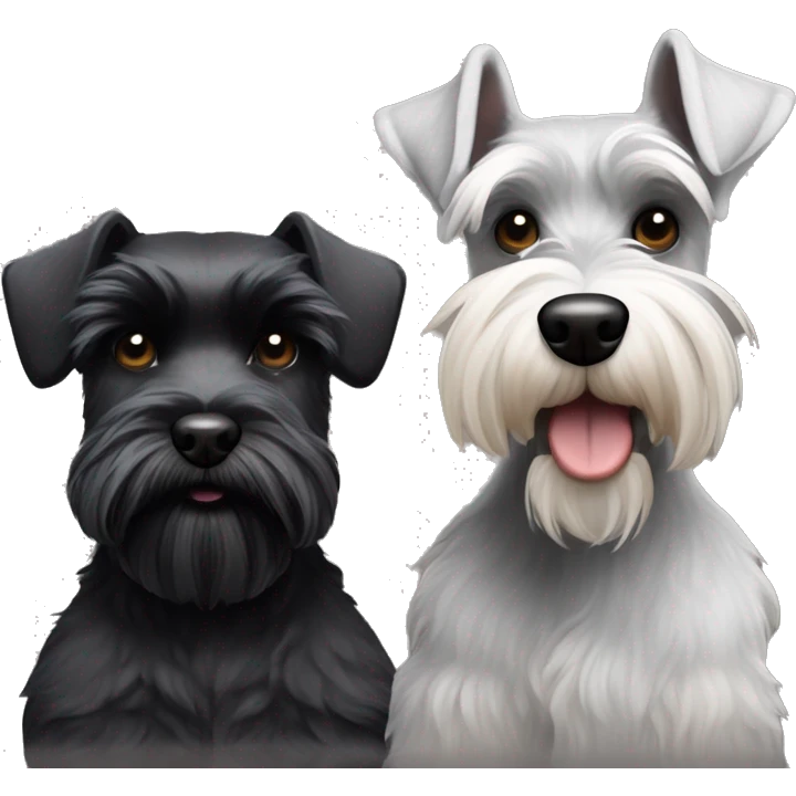 Black miniature schnauzer and Risen schnauzer  emoji