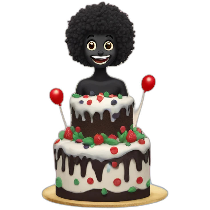 Gollywog birthday cake emoji