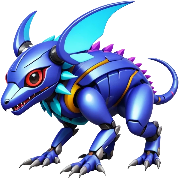  exotic colorful futuristic modern cyber-Fakémon-Digimon-Trico-Vernid-creature emoji