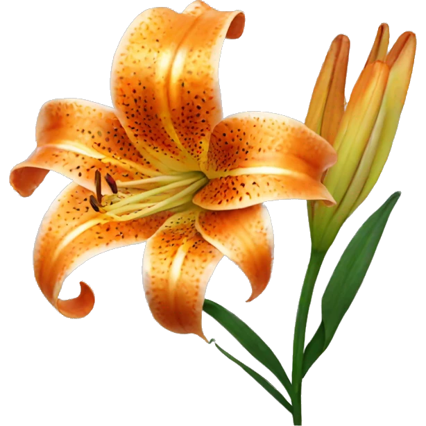 orange tiger lily flower emoji