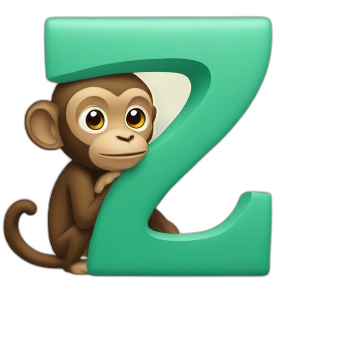 M letter with a monkey emoji