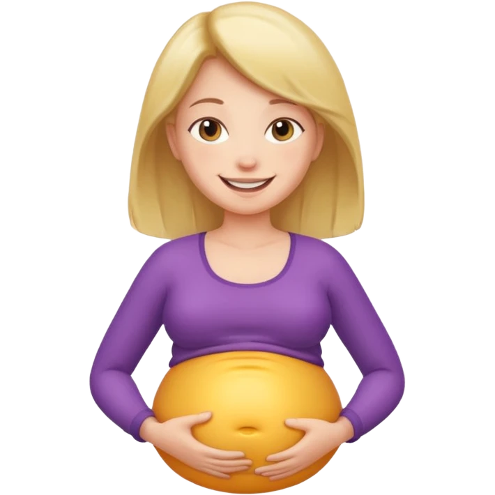 Girl with inflating belly emoji