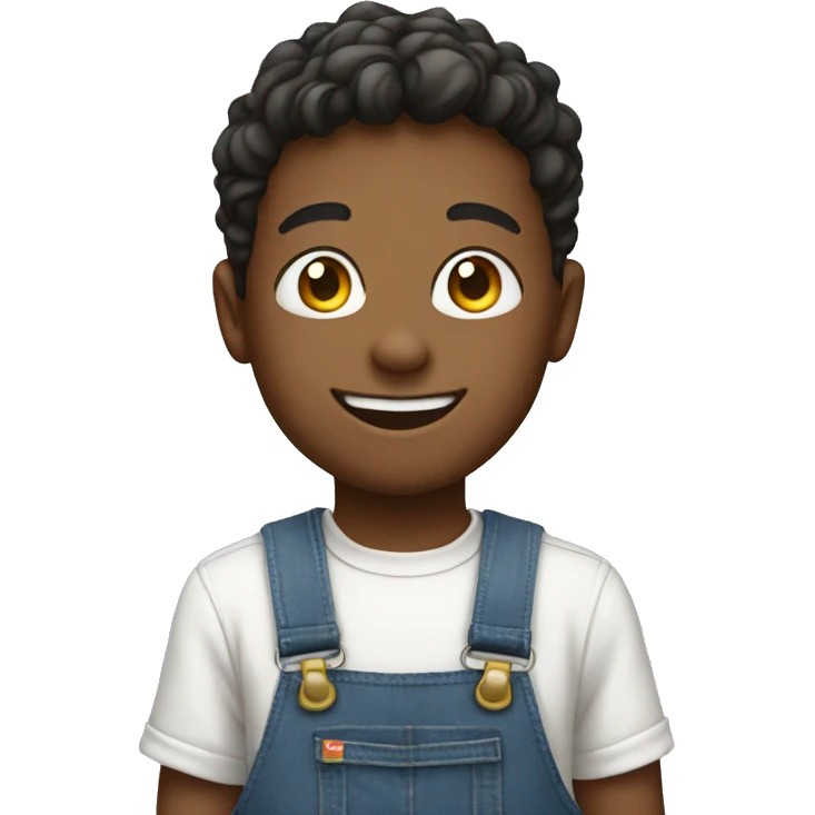 smiling boy in overalls emoji