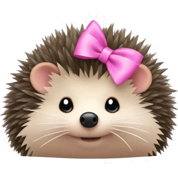 hedgehog with a pink bow emoji