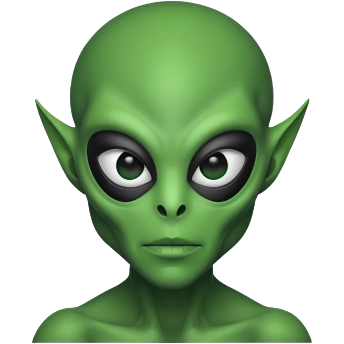 an alien with half face mask and 
 emoji