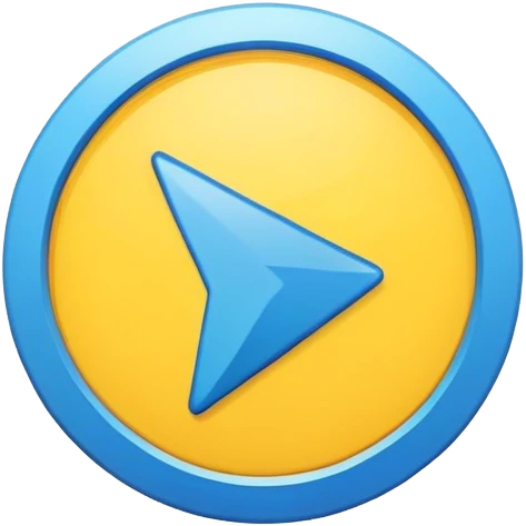 Cartoon arrow cursor clicking on a button emoji