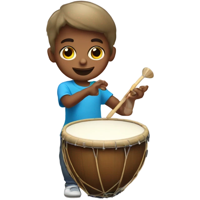 un niño jugando con un tambor  emoji