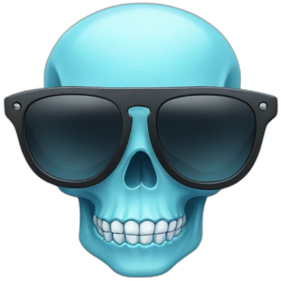light blue skull sunglasses emoji