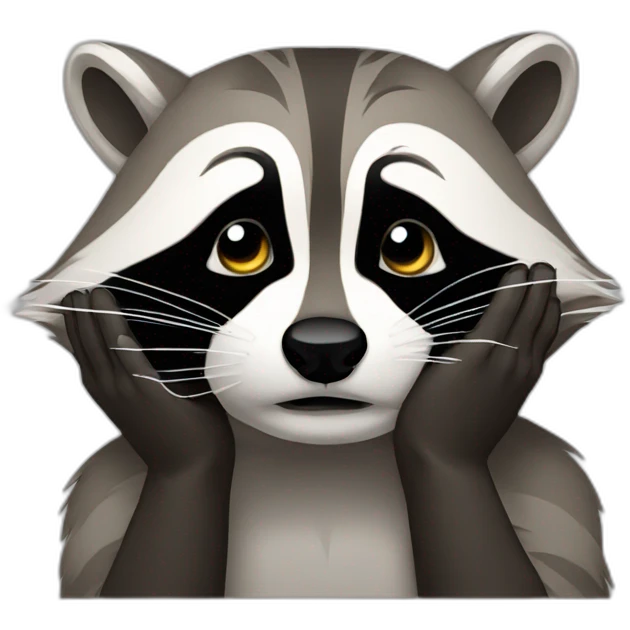 Racoon facepalm emoji