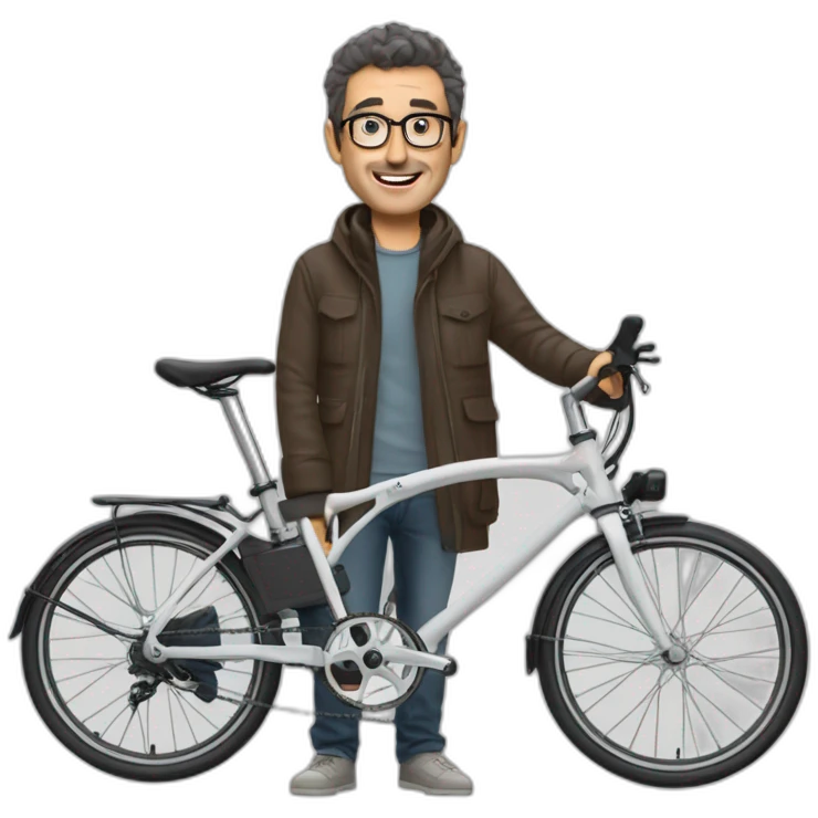 Sergi solsona en una Brompton  emoji