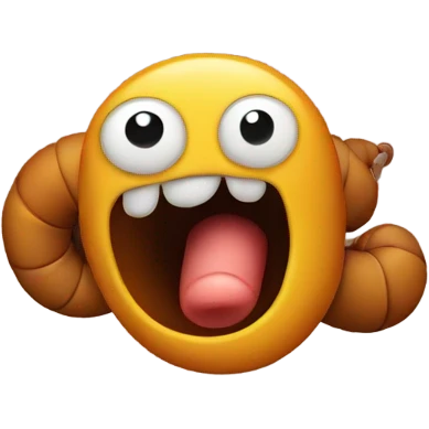 A worm eating some worms emoji